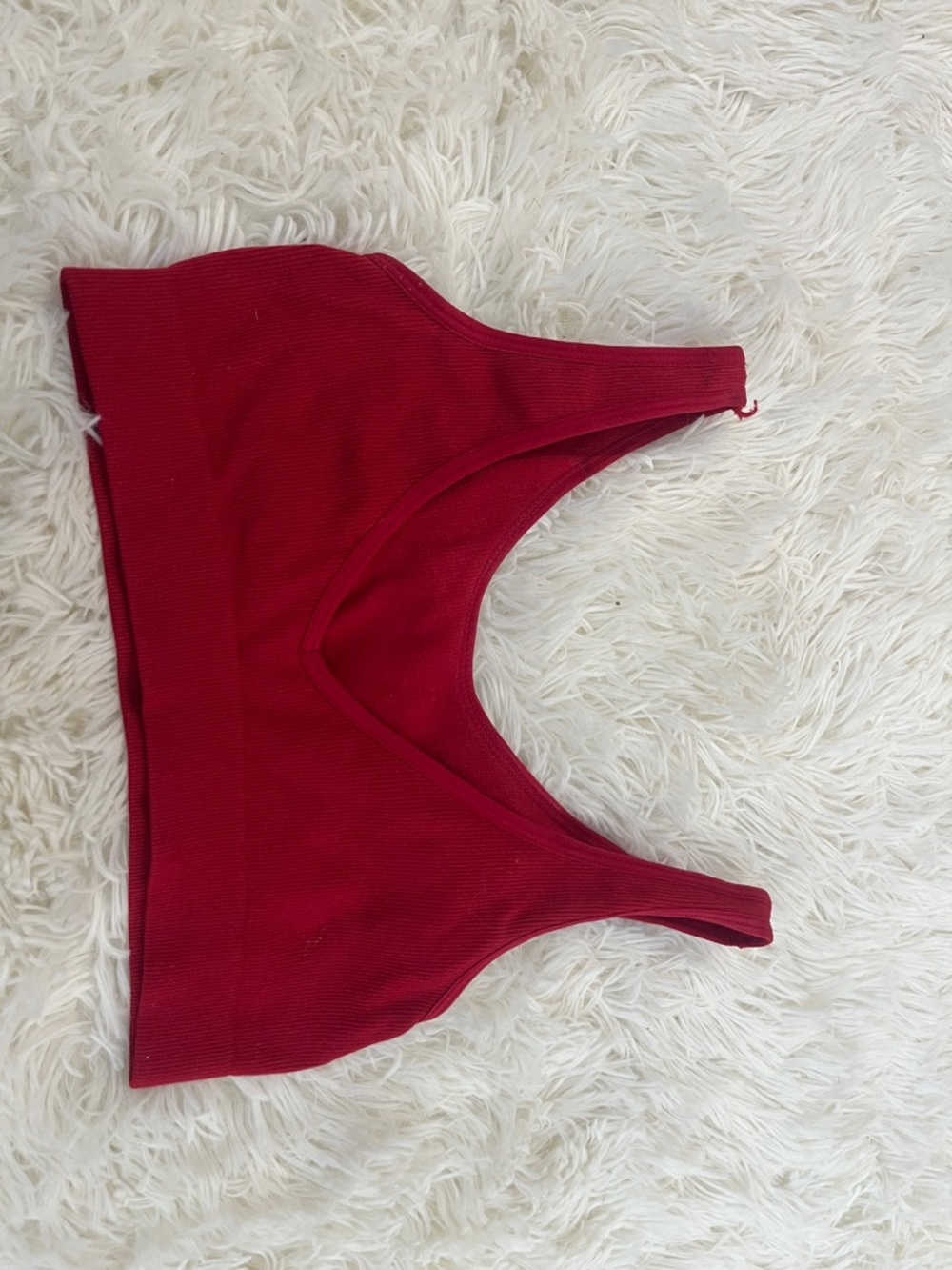 Streetwear Society Red Ribbed Crop Tank